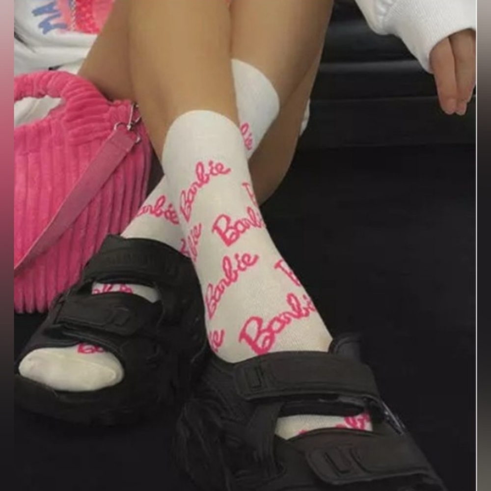 NEW & Cute BARBIE Letter Print Crew Socks for ONLY $8!